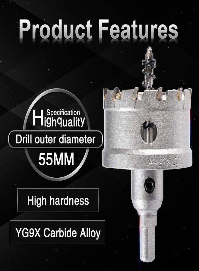 UPTODATETOOLS 55mm TCT Hole Saw Tungsten Carbide Tipped Teeth Hole Cutter, TCT Drill Bit Hole Saw Set for Stainless Steel, Sheet, Metal - Image 4